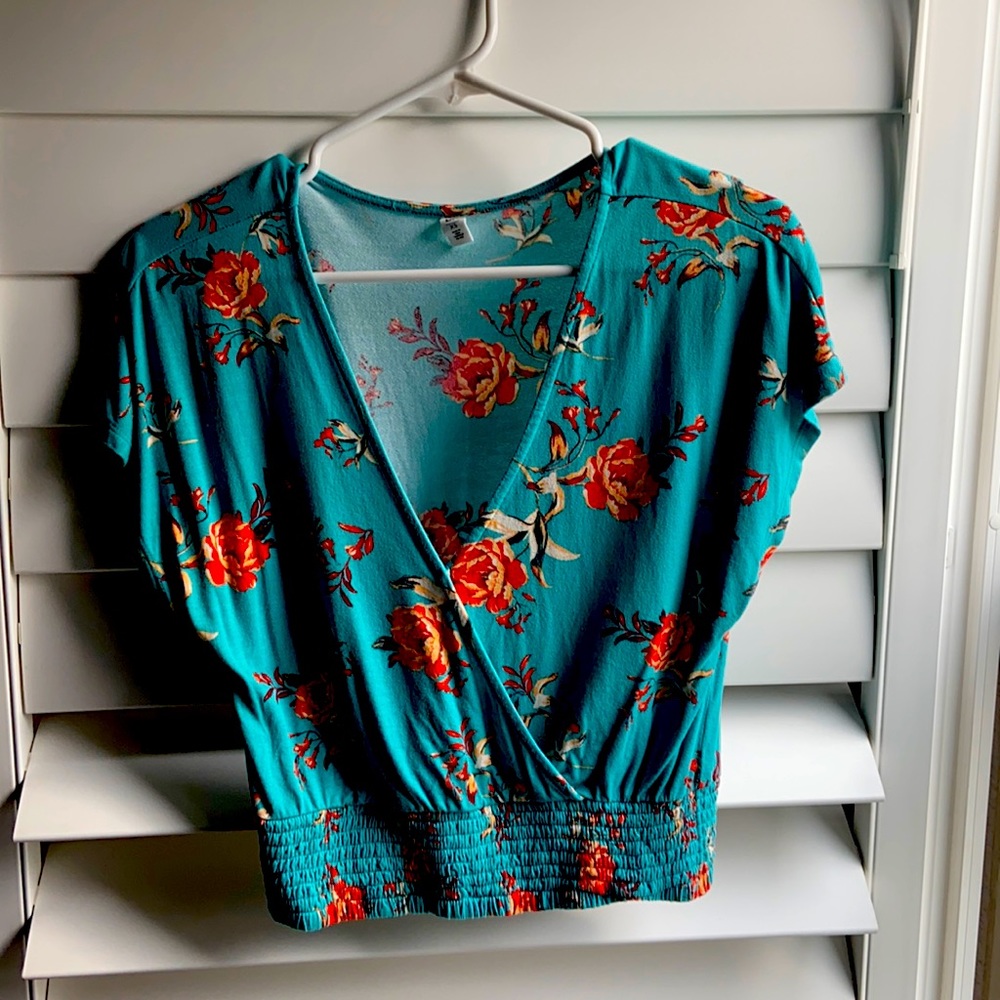 Brass Plum Floral Crop Top